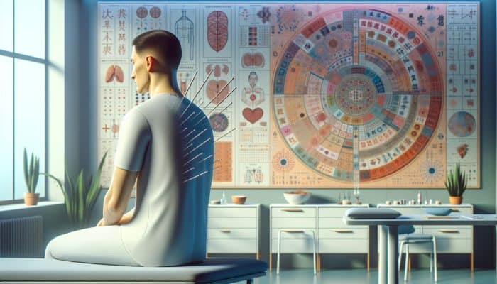 Improving Focus with Acupuncture: A serene acupuncture session in a modern UK clinic, enhancing mental clarity and focus.