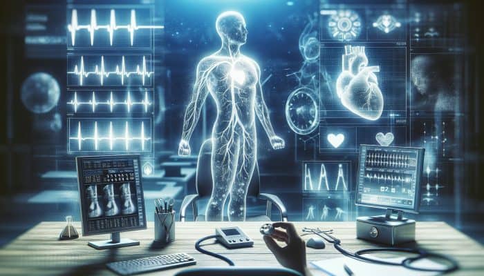Individual with a family history of heart disease, managing diabetes and hypertension, undergoing frequent cholesterol tests.